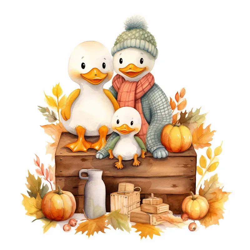 Autumn Cards Postcards Illustrations