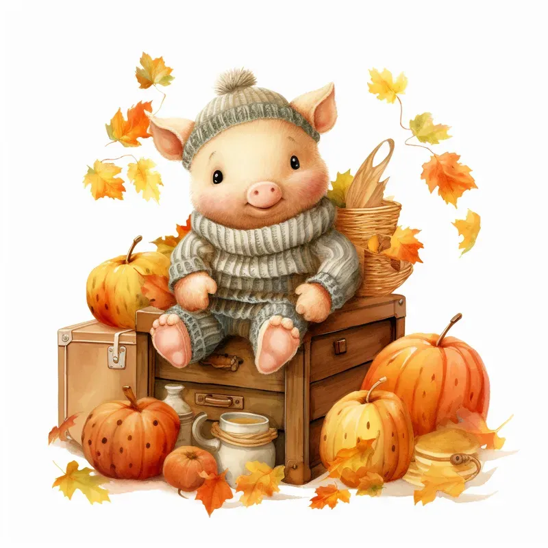 Autumn Cards Postcards Illustrations