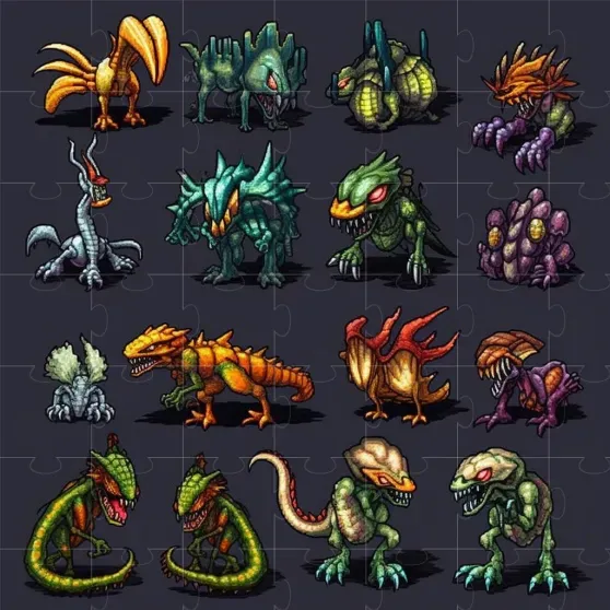 Pixel Art Monster Character Sheets