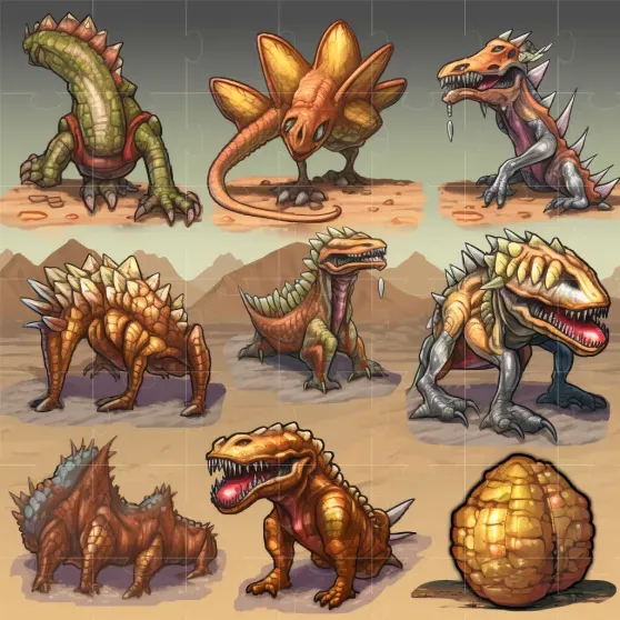 Pixel Art Monster Character Sheets