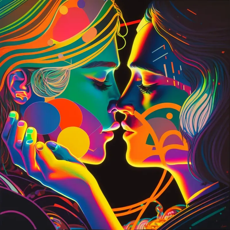 Neon Retro Futurism Art