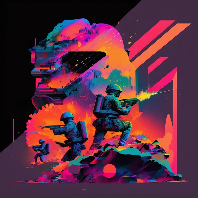 Neon Retro Futurism Art