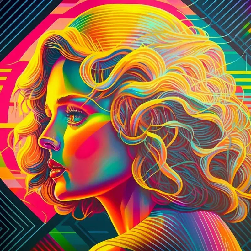 Neon Retro Futurism Art