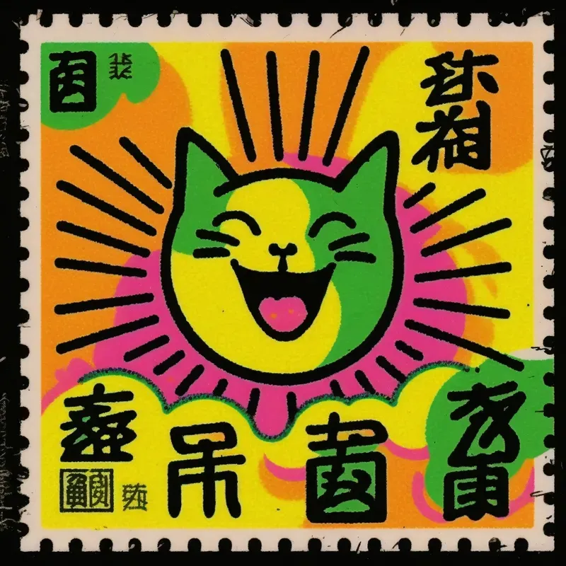 Vibrant Asian Stamps