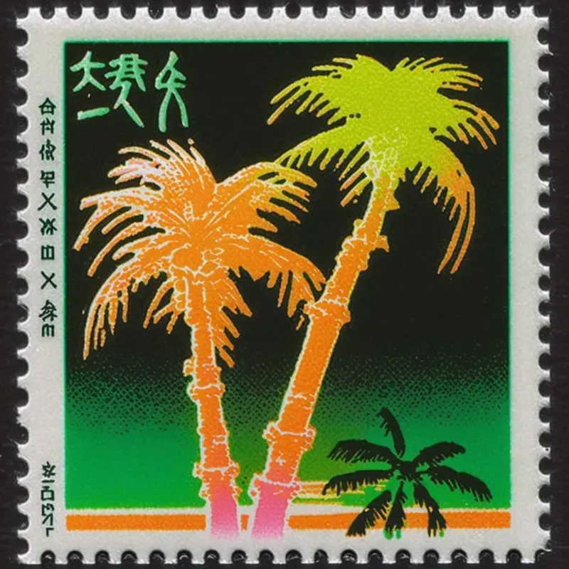 Vibrant Asian Stamps