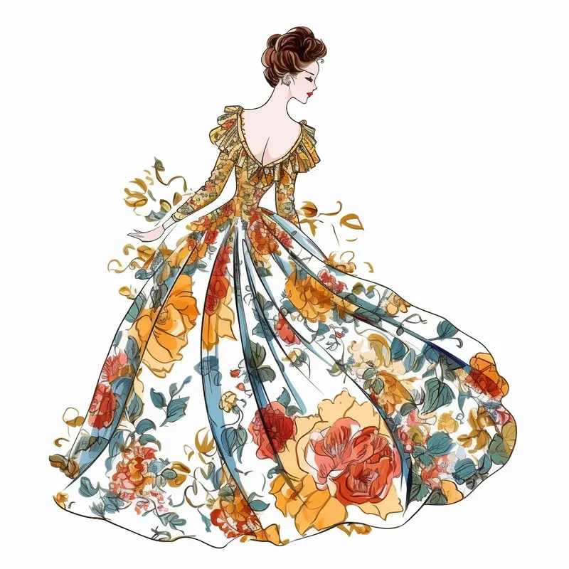 Wedding Gown Designs With Floral Prints