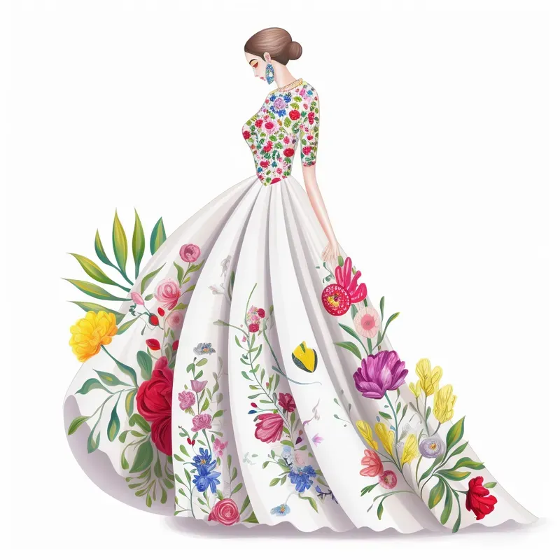 Wedding Gown Designs With Floral Prints