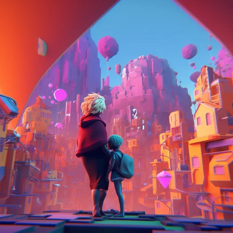 Vibrant Lowpoly Worlds With Characters