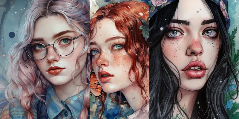 Intricate Watercolor Portraits