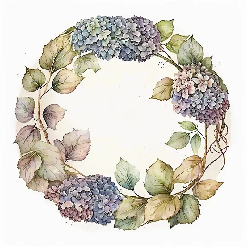 Flower Wreaths In Watercolor Style