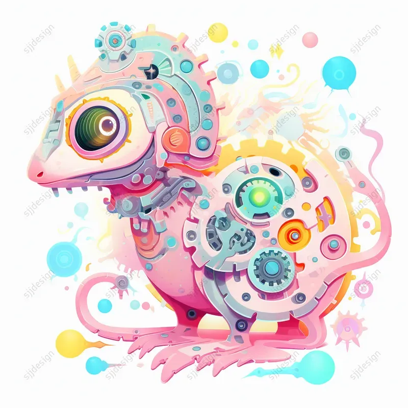 Kawaii Neon Poly Art