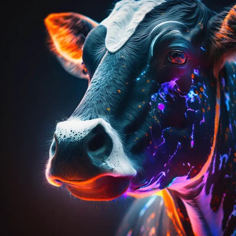 Bright Colorful Neon Animal Portraits