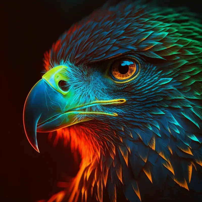 Bright Colorful Neon Animal Portraits