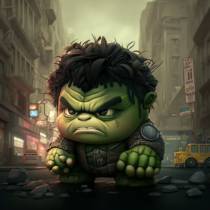 Little Chibi Superheroes In The Cities