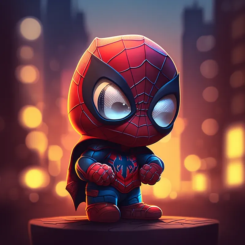 Little Chibi Superheroes In The Cities