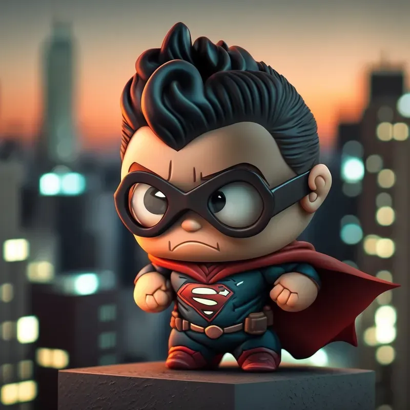 Little Chibi Superheroes In The Cities