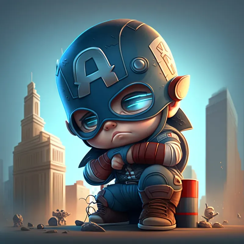 Little Chibi Superheroes In The Cities