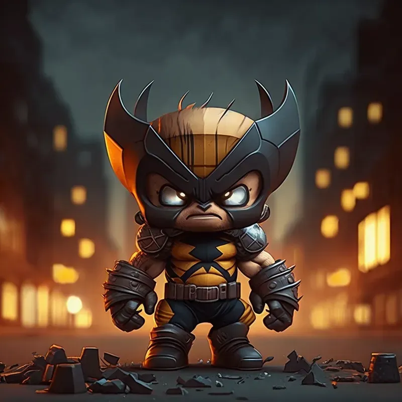 Little Chibi Superheroes In The Cities