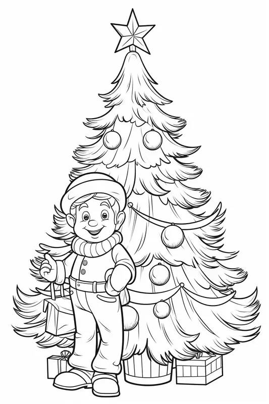 Pixar Style Christmas Coloring Designs