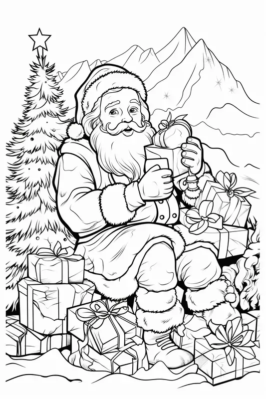 Pixar Style Christmas Coloring Designs
