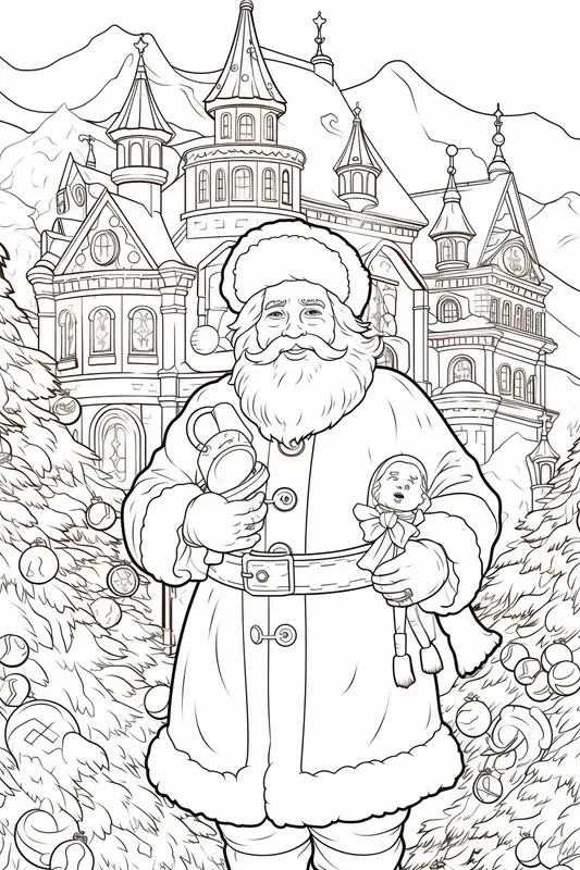 Pixar Style Christmas Coloring Designs