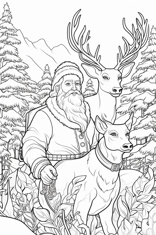 Pixar Style Christmas Coloring Designs