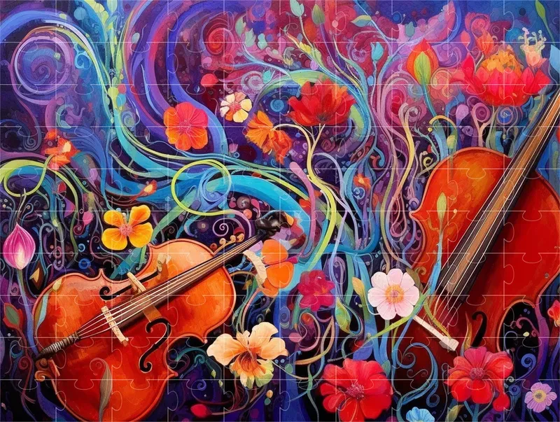 Abstract Landscape Paintings Fusion Life