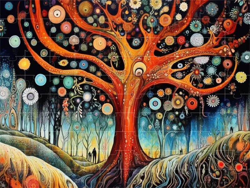 Abstract Landscape Paintings Fusion Life