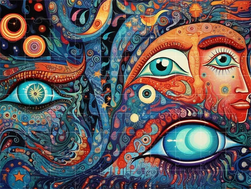 Abstract Landscape Paintings Fusion Life