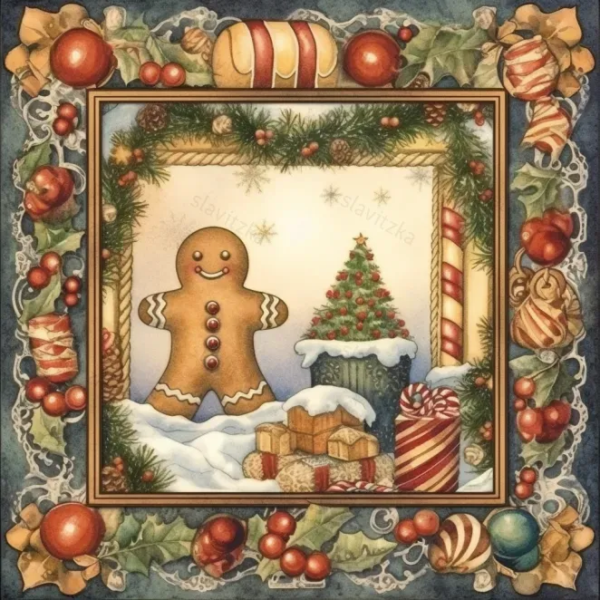 Christmas Tile Watercolor Prints