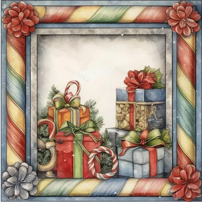Christmas Tile Watercolor Prints
