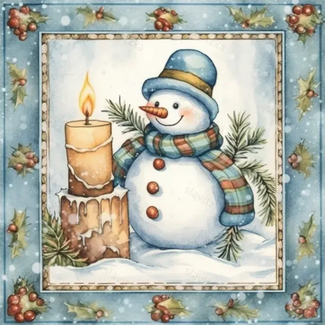 Christmas Tile Watercolor Prints