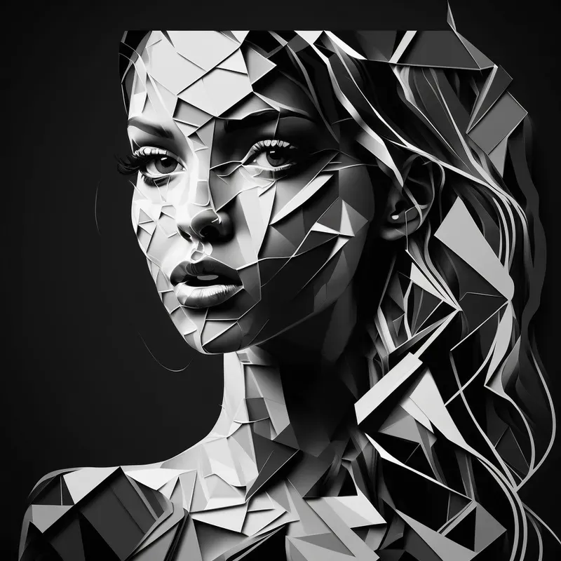 Black And White Geometric Abstract Art
