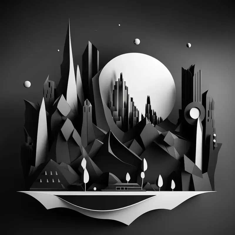 Black And White Geometric Abstract Art