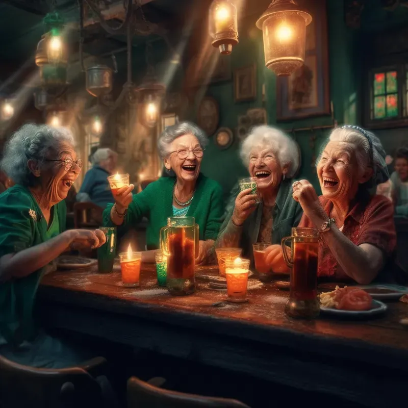 Characters Drinking Beer In A Bar