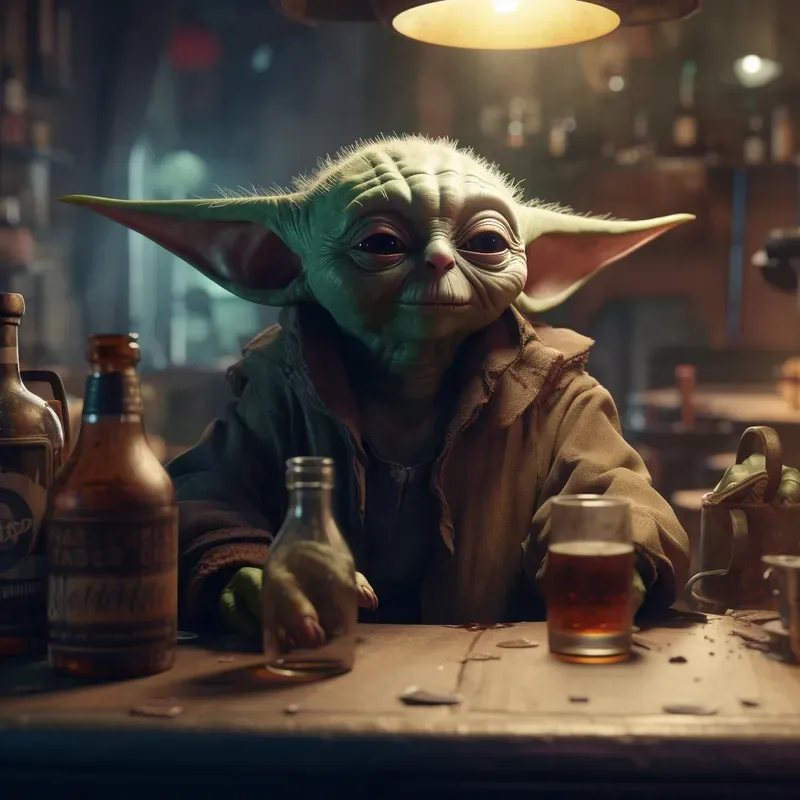 Characters Drinking Beer In A Bar