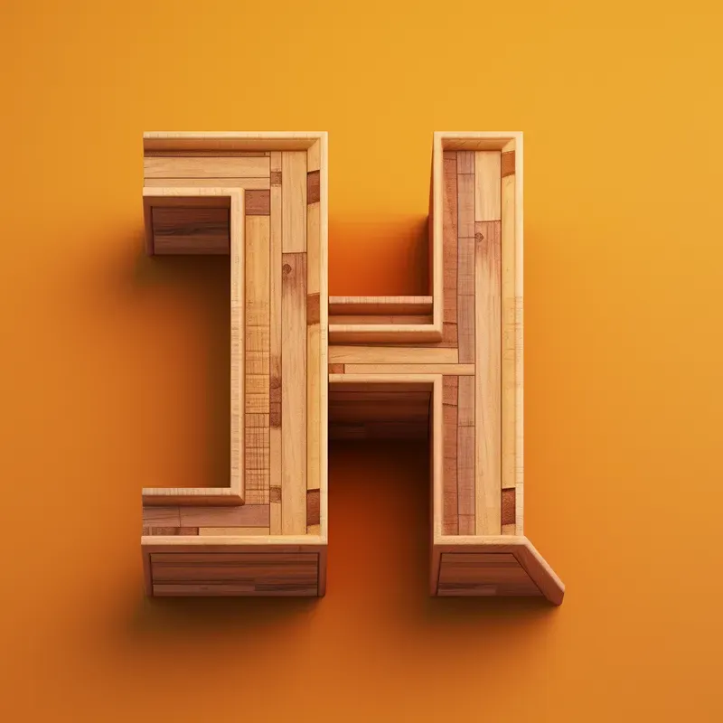 3D Wooden Creation Style Letters