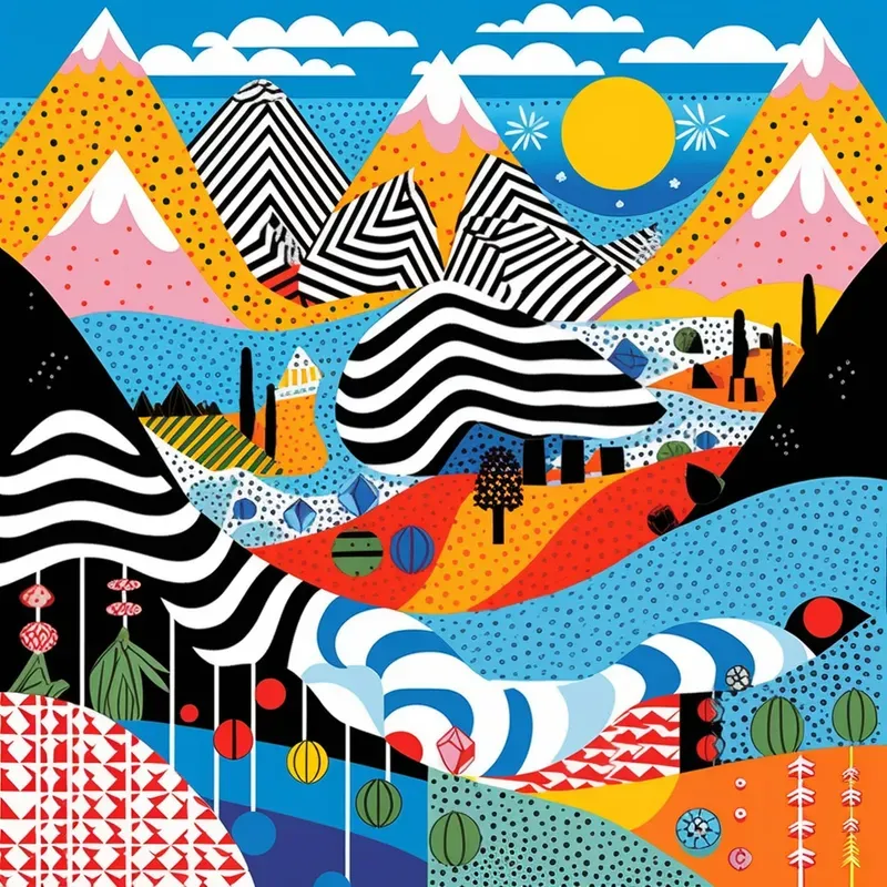 Colorful Memphis Style Illustrations