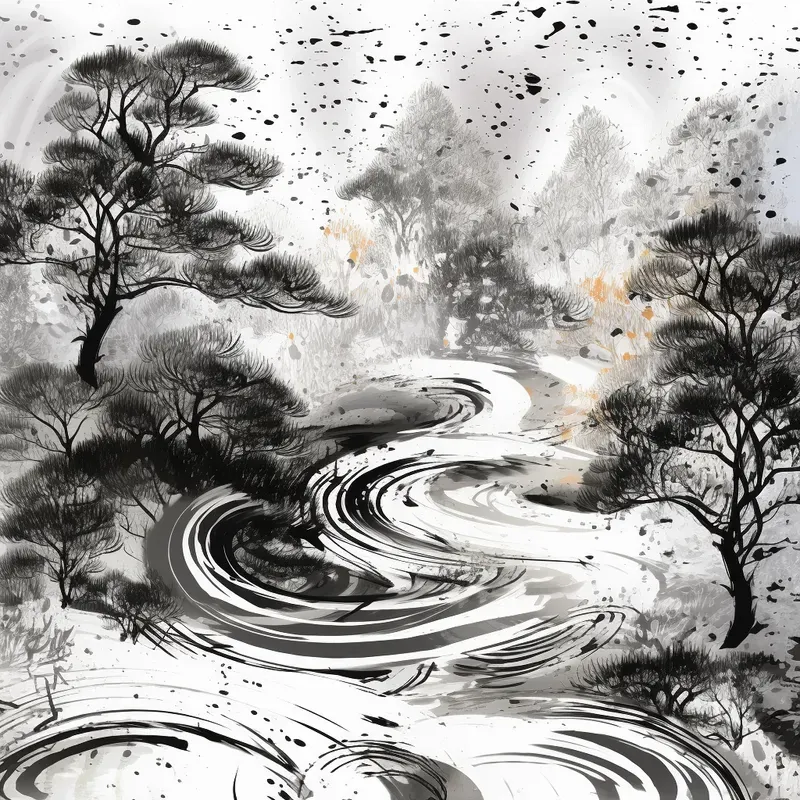 Japanese Calligraphy Inspired Art