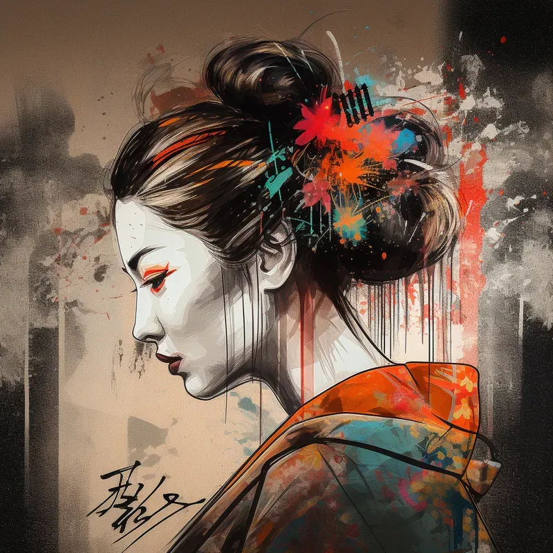 Japanese Calligraphy Inspired Art