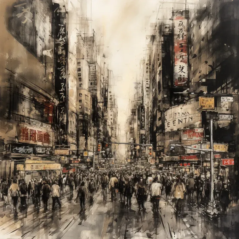 Japanese Calligraphy Inspired Art