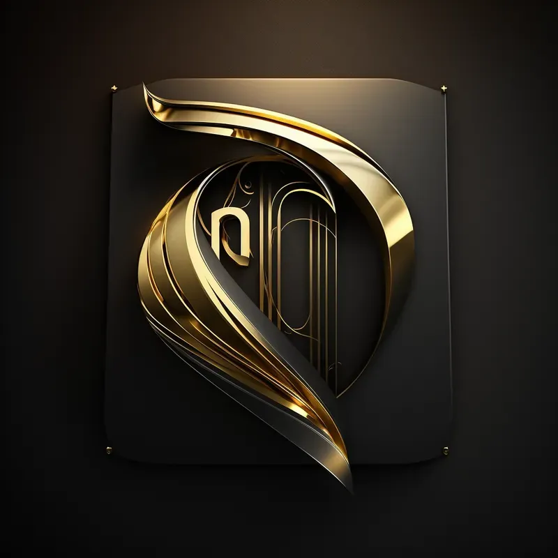 Golden Letters Logos Luxurious