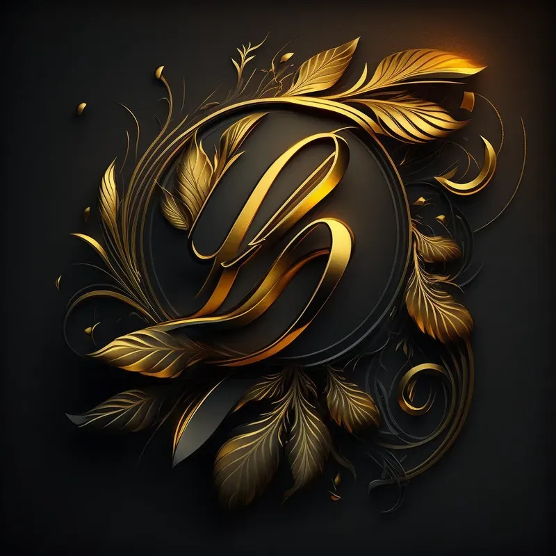 Golden Letters Logos Luxurious
