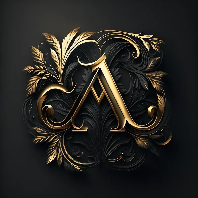 Golden Letters Logos Luxurious