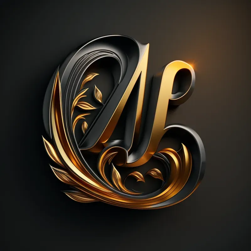 Golden Letters Logos Luxurious