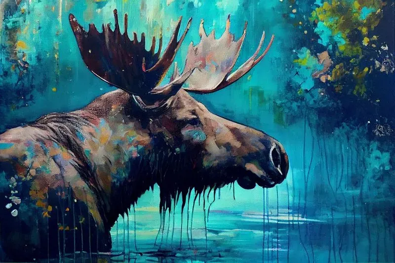 Abstract Acrylic Paintings Of Animals