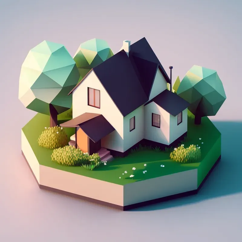 Isometric Houses And Buildings