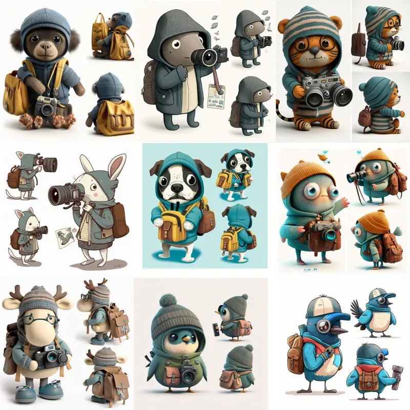 Child Animals Illustrations
