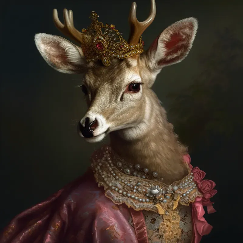 Animal Portraits In Rococo Style Clothes