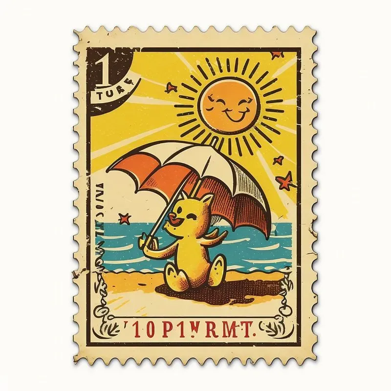 Vintage Style Postal Stamps